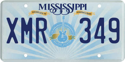 MS license plate XMR349