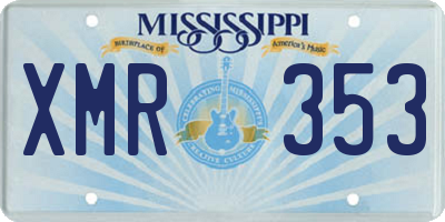 MS license plate XMR353