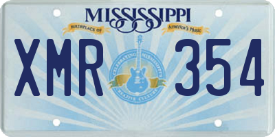 MS license plate XMR354