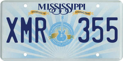 MS license plate XMR355