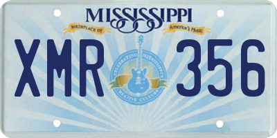 MS license plate XMR356