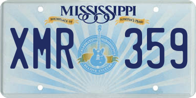 MS license plate XMR359
