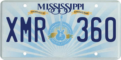 MS license plate XMR360