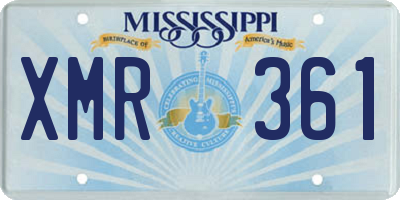 MS license plate XMR361
