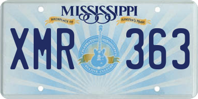 MS license plate XMR363