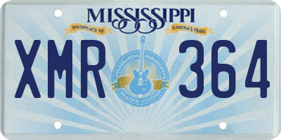 MS license plate XMR364