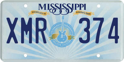MS license plate XMR374