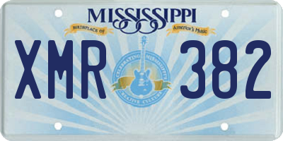 MS license plate XMR382