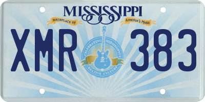 MS license plate XMR383