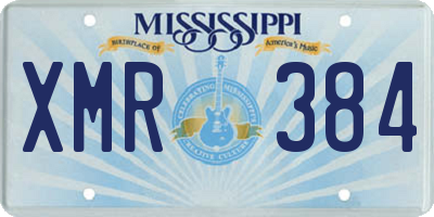 MS license plate XMR384
