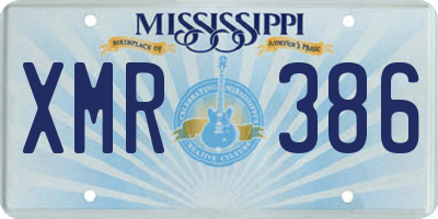 MS license plate XMR386