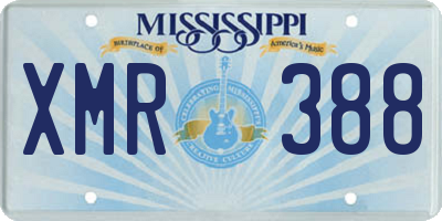 MS license plate XMR388