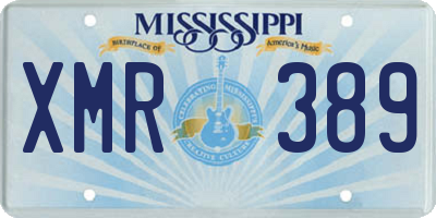 MS license plate XMR389