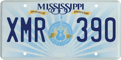 MS license plate XMR390