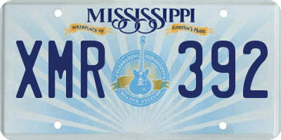 MS license plate XMR392