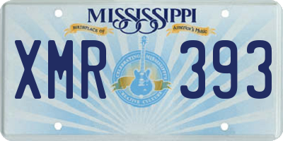 MS license plate XMR393