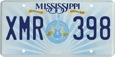 MS license plate XMR398