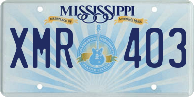 MS license plate XMR403