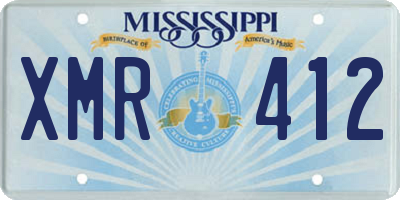 MS license plate XMR412