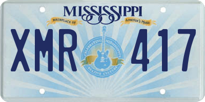 MS license plate XMR417