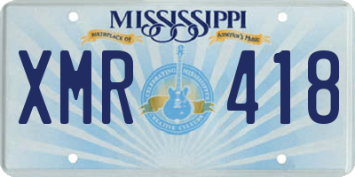 MS license plate XMR418
