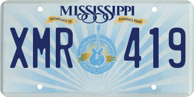 MS license plate XMR419