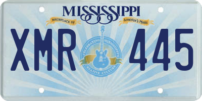 MS license plate XMR445