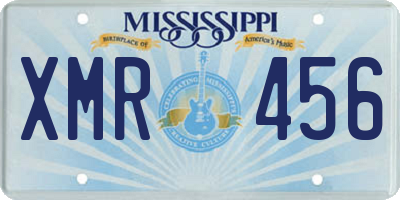 MS license plate XMR456