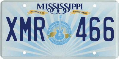 MS license plate XMR466