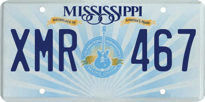 MS license plate XMR467