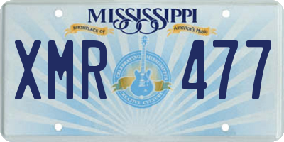 MS license plate XMR477