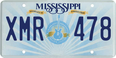MS license plate XMR478