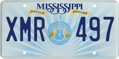 MS license plate XMR497