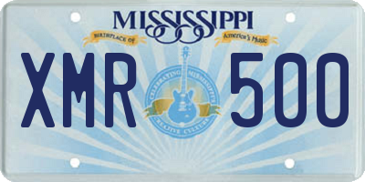 MS license plate XMR500