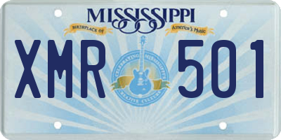 MS license plate XMR501