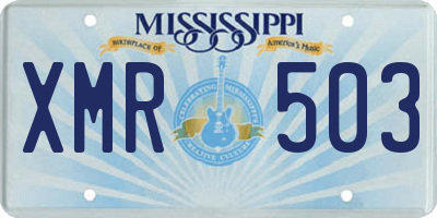 MS license plate XMR503
