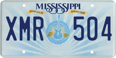 MS license plate XMR504