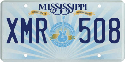 MS license plate XMR508