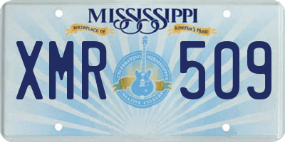 MS license plate XMR509