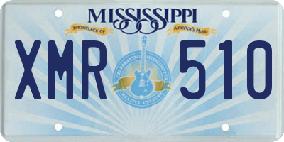 MS license plate XMR510
