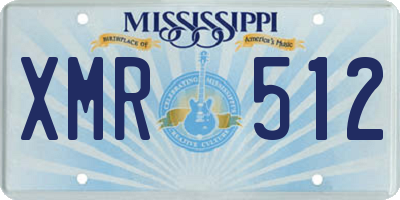 MS license plate XMR512