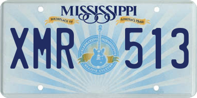 MS license plate XMR513