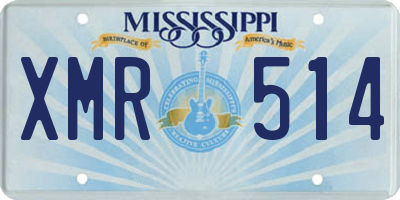 MS license plate XMR514