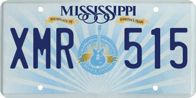 MS license plate XMR515
