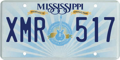 MS license plate XMR517