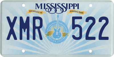 MS license plate XMR522