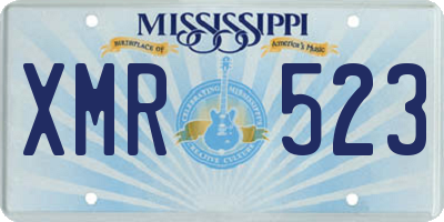 MS license plate XMR523