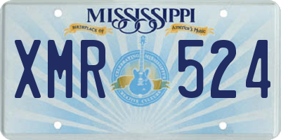 MS license plate XMR524