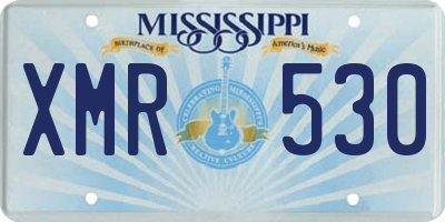MS license plate XMR530