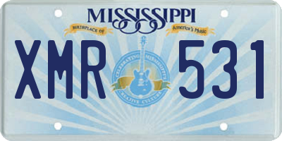 MS license plate XMR531